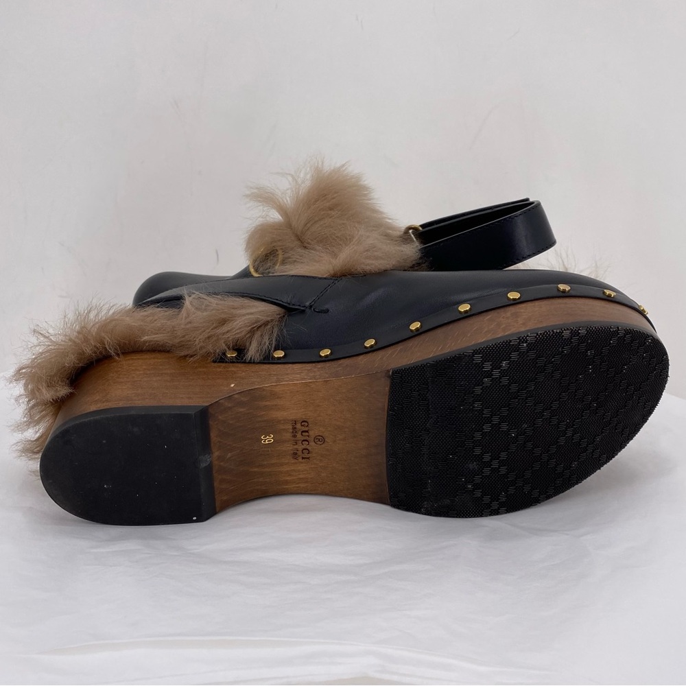 Gucci black & brown leather Horsebit Amstel clogs - Picture 7 of 13